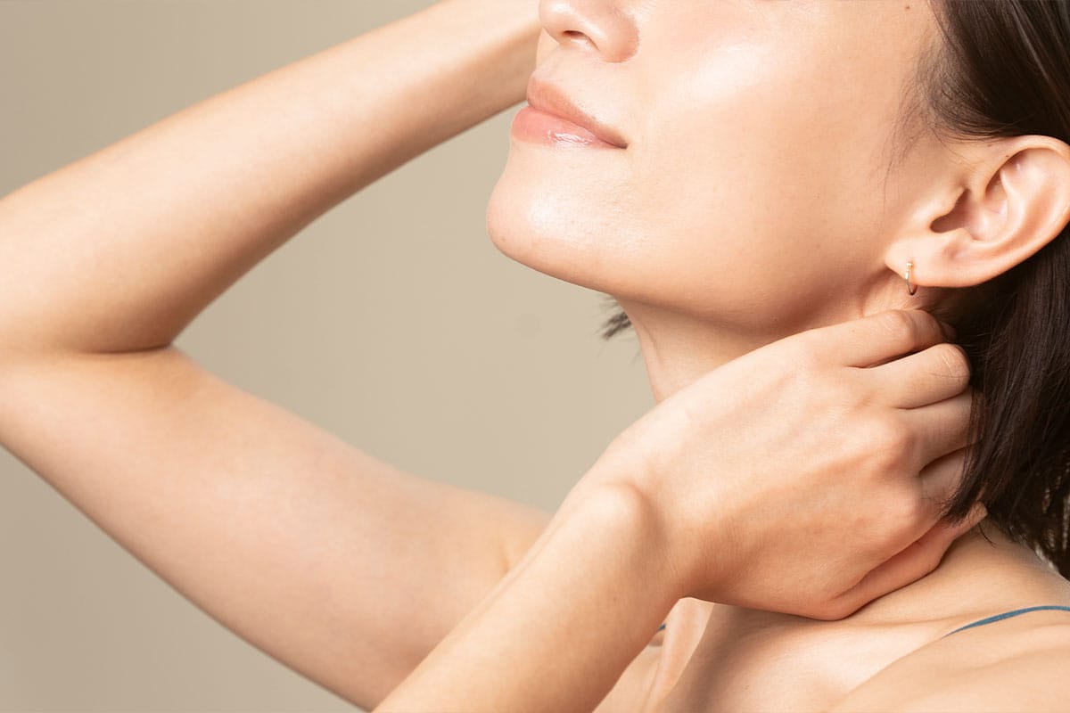 woman in Gulf Shores after her chin liposuction